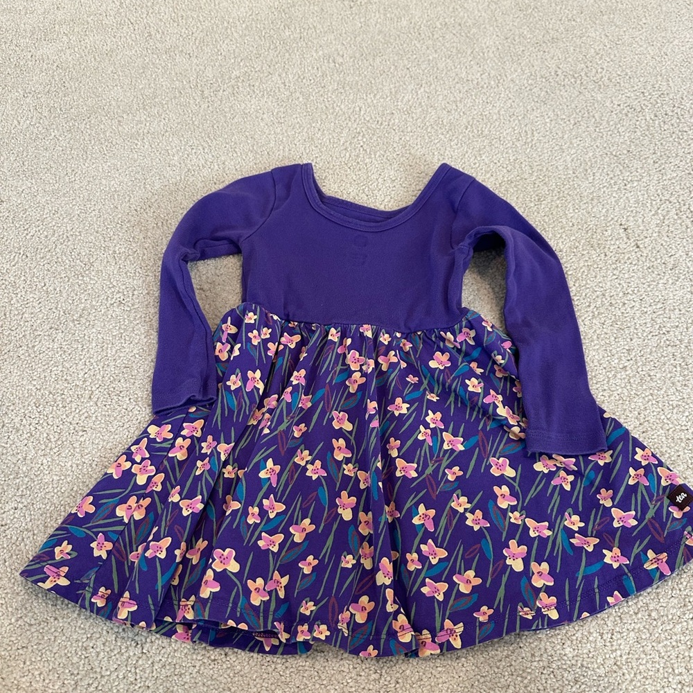 Tea Collection Purple and Blue Fit and Flare Dress